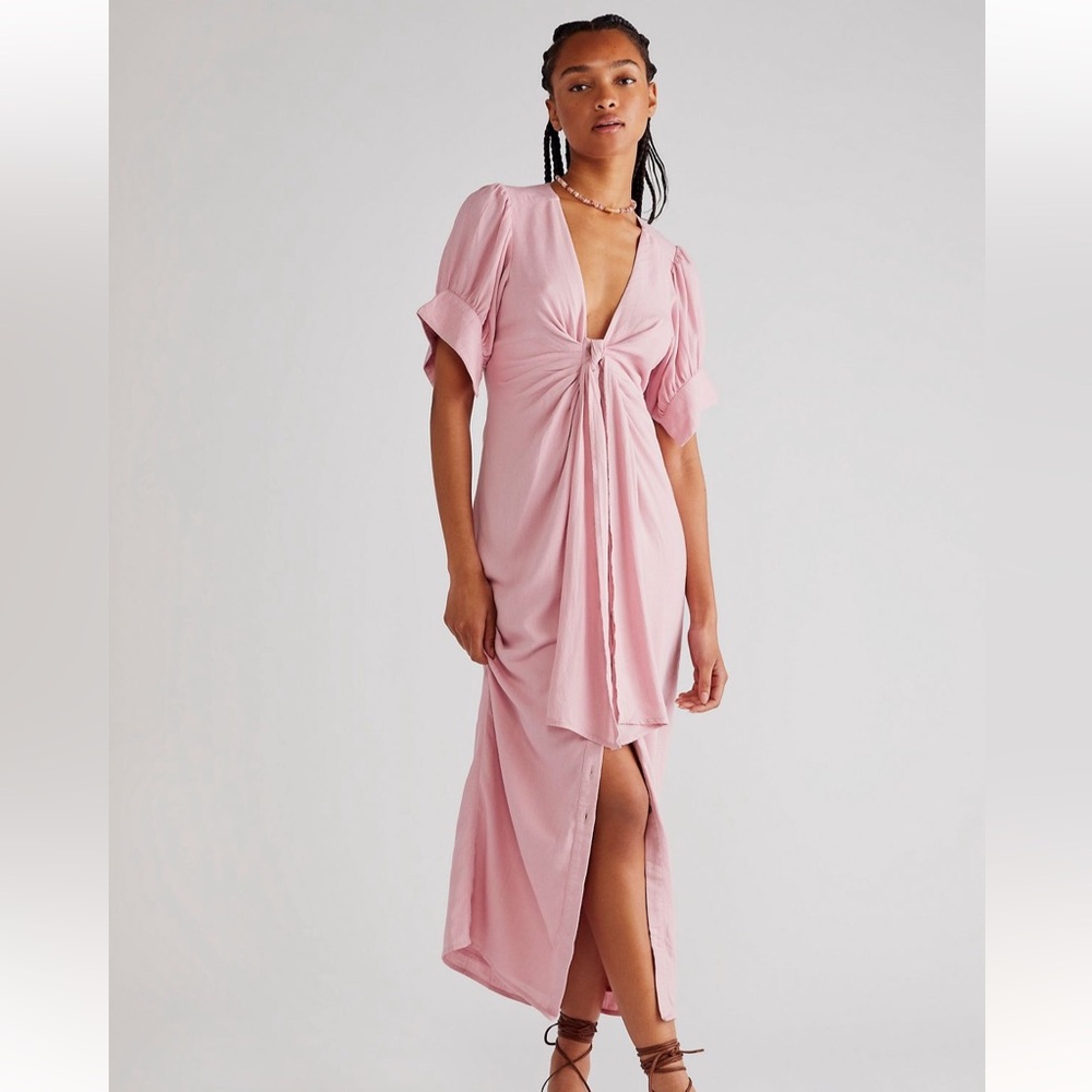 ✨ FREE PEOPLE Vintage Midi – Soft Bleached Mauve | Perfect Summer Dress